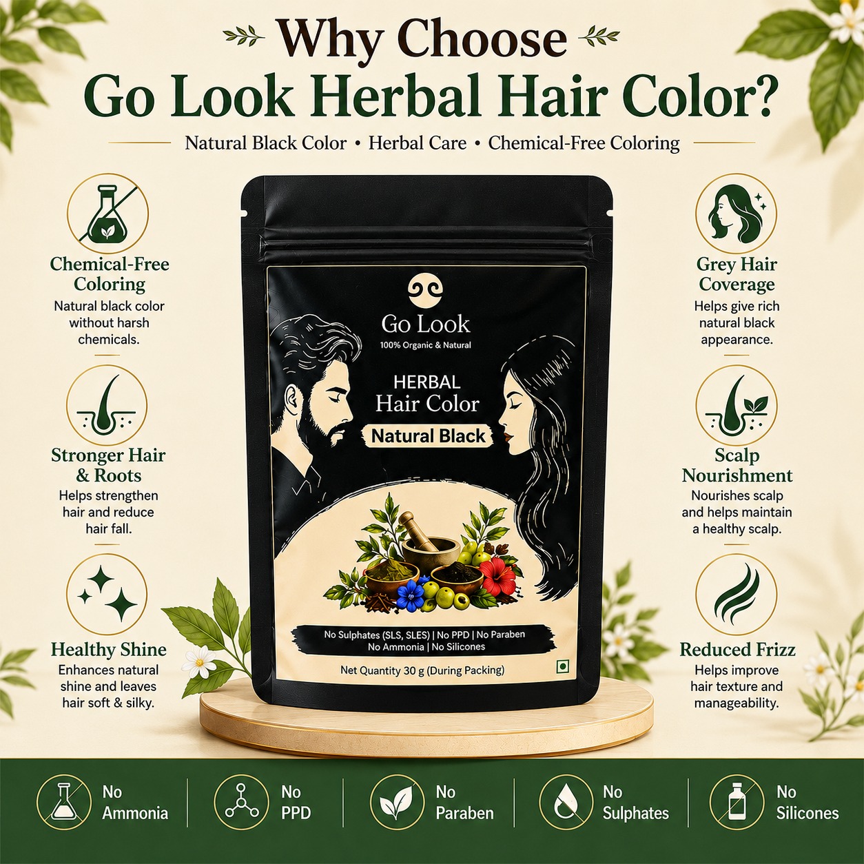 Herbal Hair Color - Natural Black - Image 3