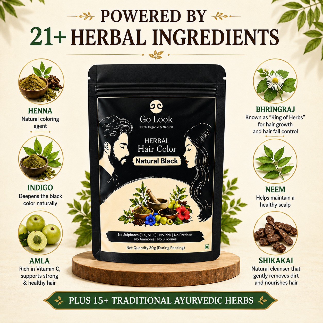 Herbal Hair Color - Natural Black - Image 4