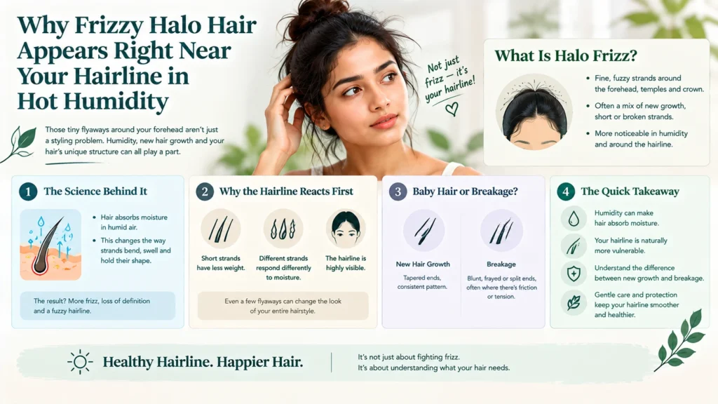 Frizzy Halo Hair Appears Right Near Your Hairline in Hot Humidity